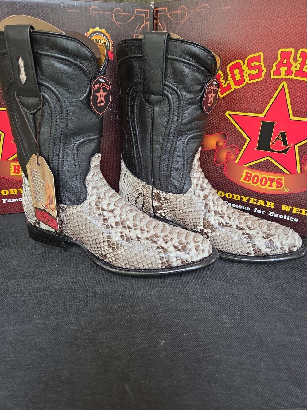 Los Altos Men’s Goodyear Roper Exotic Python Boot Western New With Box Size 10EE
